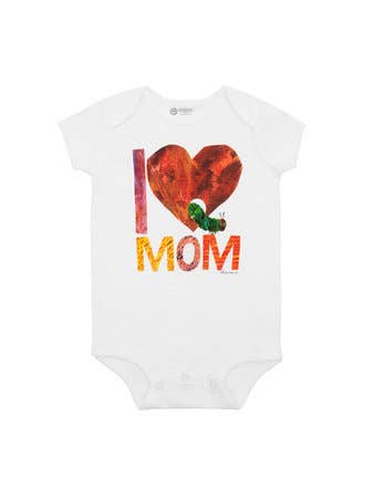 Eric Carle, The Very Hungry Caterpillar Bodysuit, UNISEX, I Love Mom