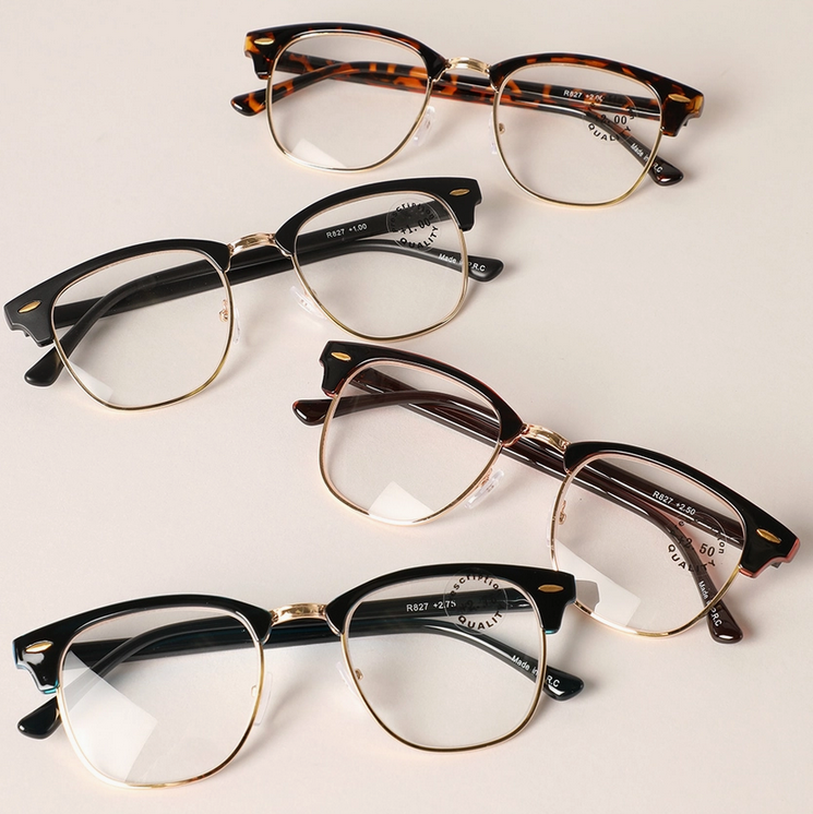 Blue Light Blocker READING GLASSES, ADULT, Classic Half Frame