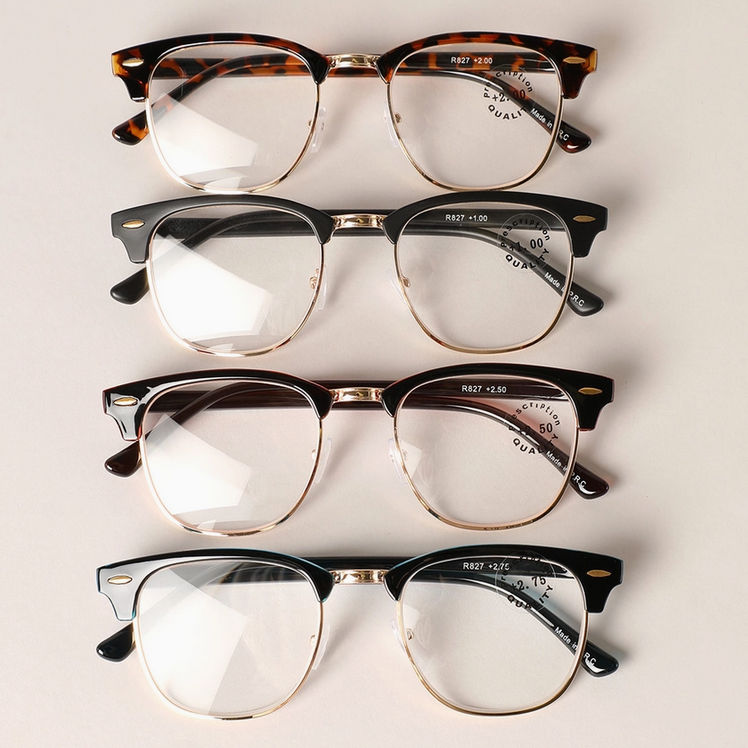 Blue Light Blocker READING GLASSES, ADULT, Classic Half Frame