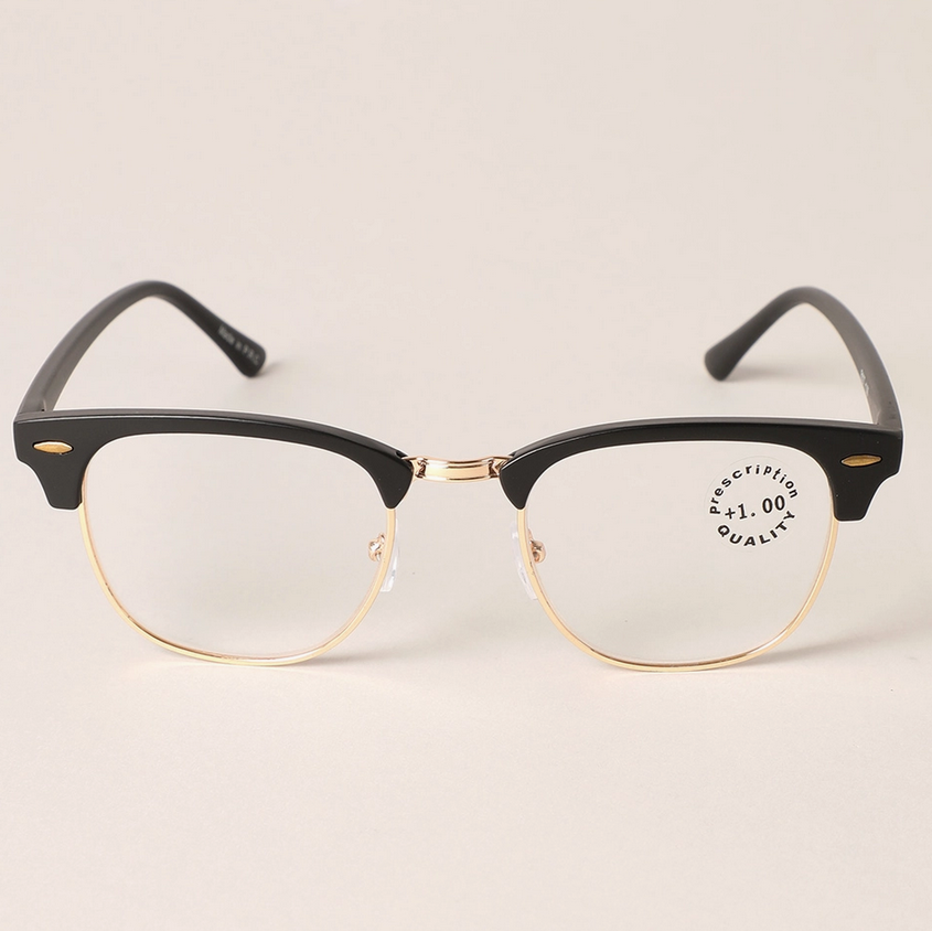 Blue Light Blocker READING GLASSES, ADULT, Classic Half Frame