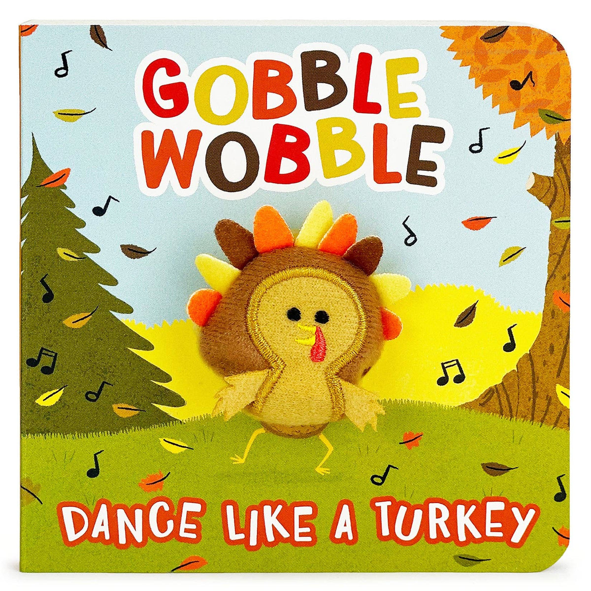 Gobble Wobble Thanksgiving finger puppet board book, cover