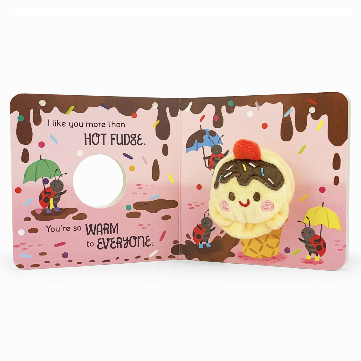 I Like You More Than Ice Cream finger puppet book, inside pages