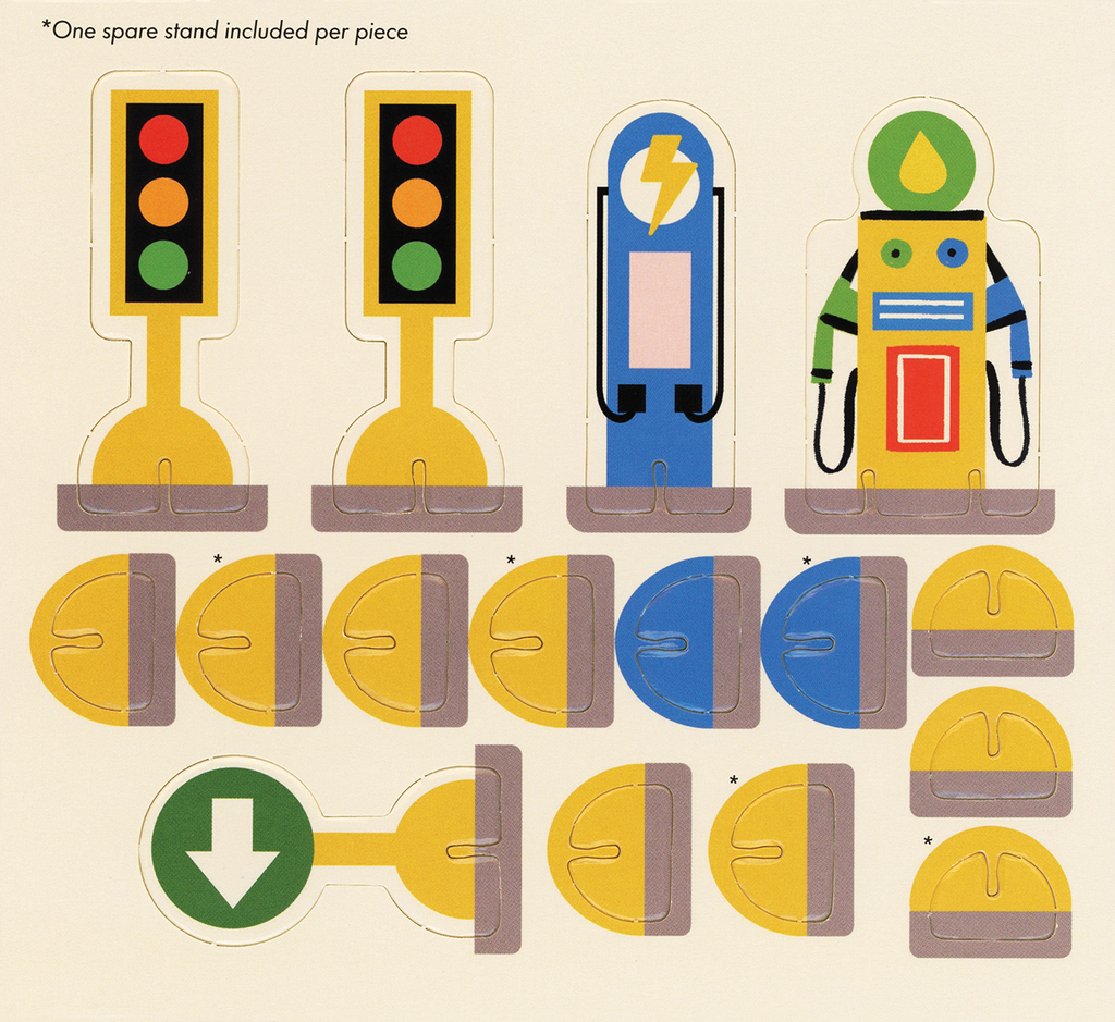 Busy Town 3D Play Set, press-out traffic lights, fuel pump and stands