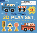 Busy Town 3D Play Set box, front cover with press-out cars and traffic signs