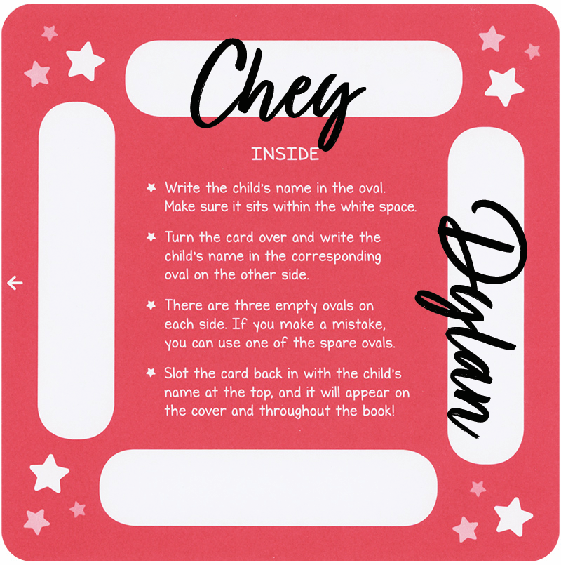 The Firefighter slot-and-slide name card with instructions