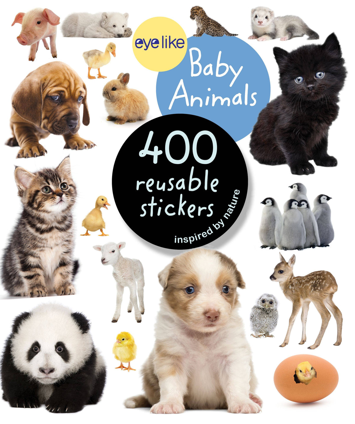 Eyelike Baby Animals reusable sticker book, front cover
