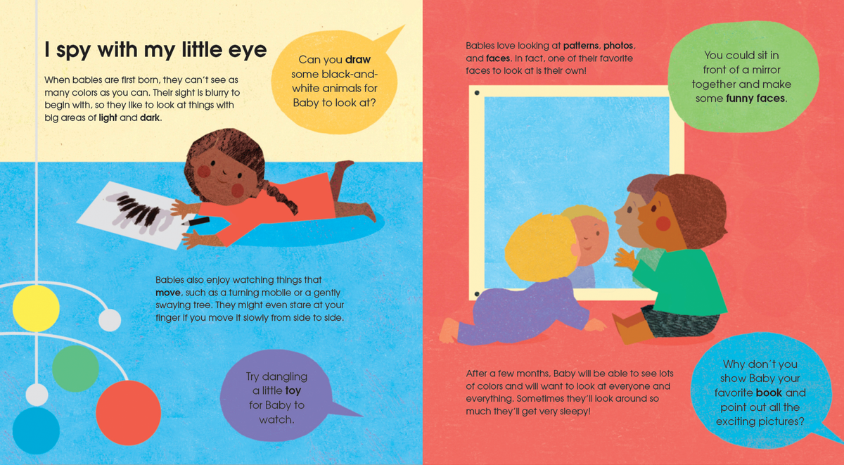 Say Hello to Baby inside spread, I spy with my little eye