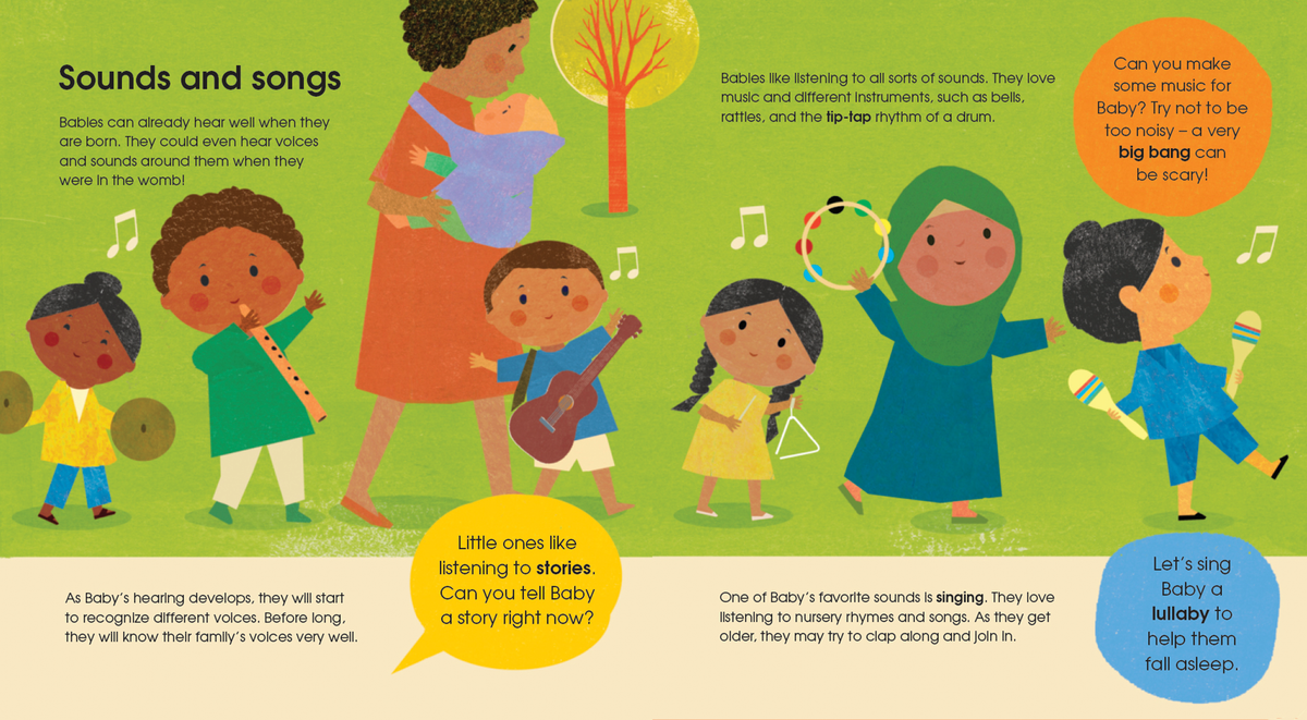 Say Hello to Baby inside spread, sounds and songs