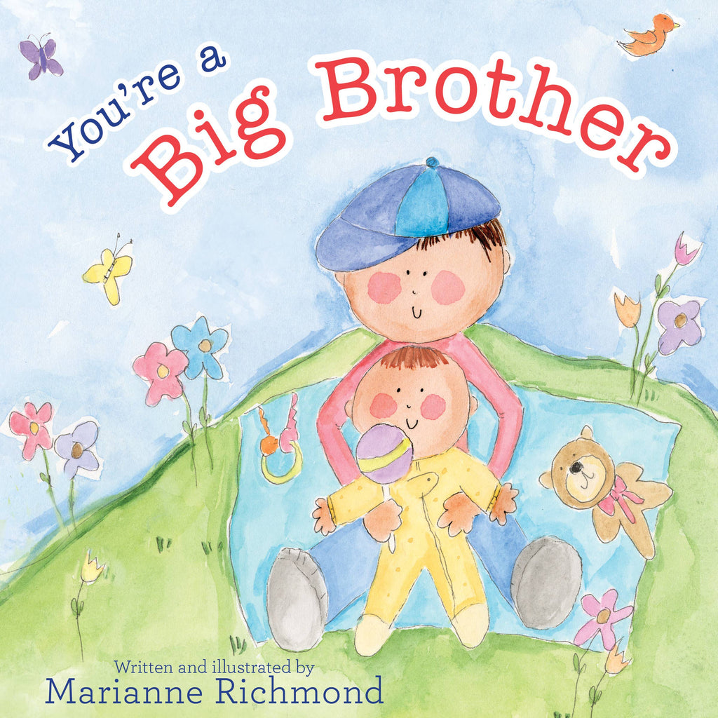 You're a Big Brother hardcover picture book, front cover with a boy holding a baby