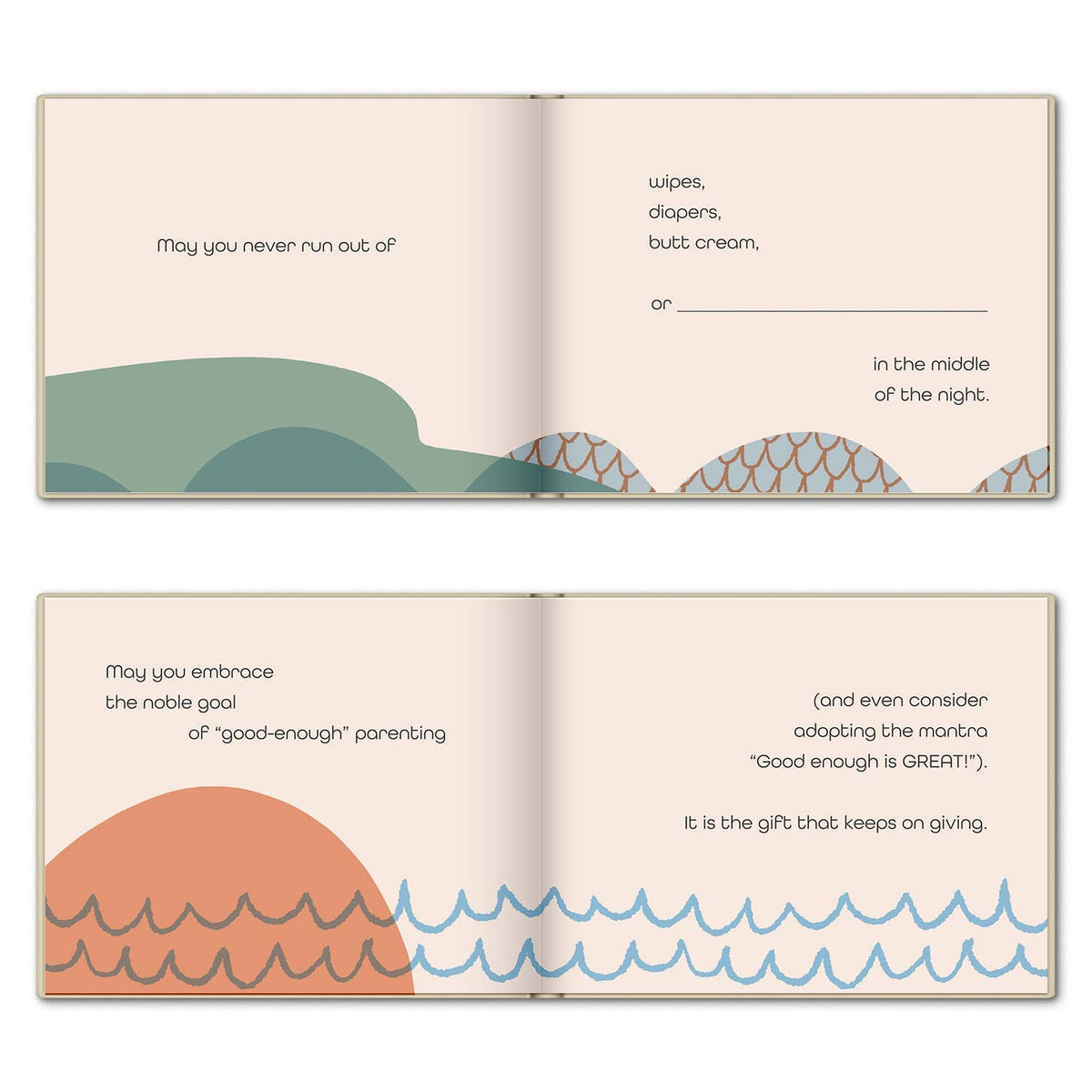 My Wishes for You as a New Parent fill-in book, sample inside pages
