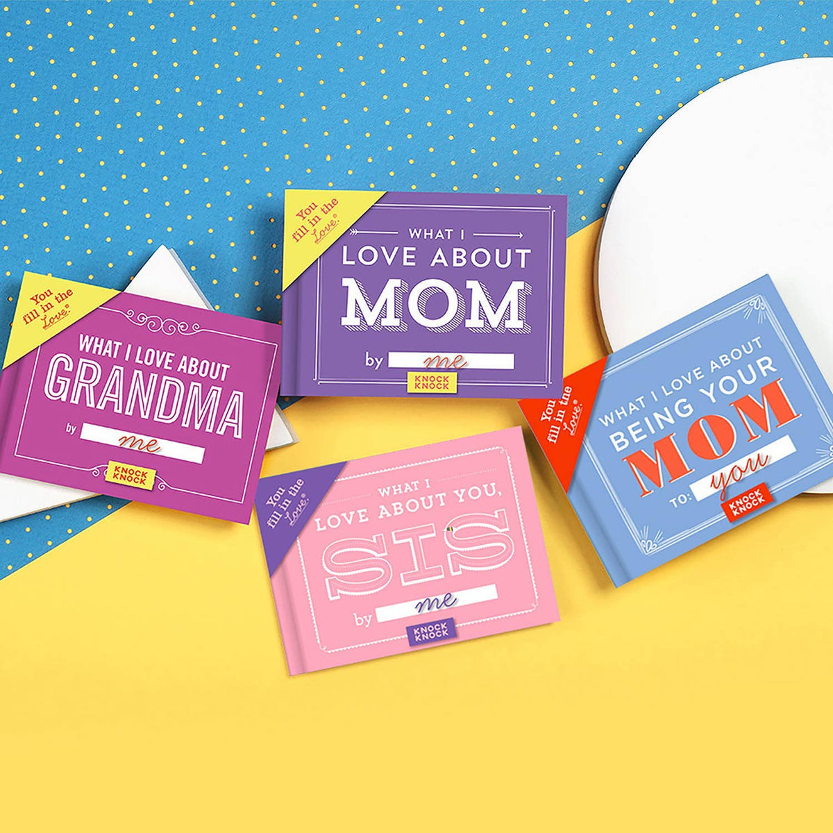 What I Love About Being Your Mom fill-in keepsake book, with other fill-in books in the series