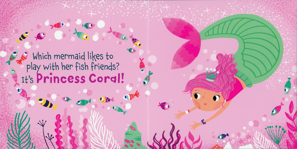 Touch and Feel Mermaids board book inside spread with Princess Coral