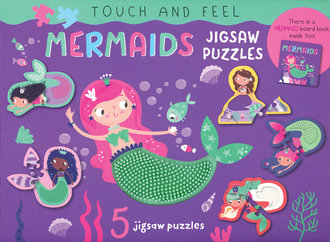 Touch and Feel Mermaids Jigsaw Puzzles carry case box