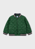 Mayoral 4468 mini boy dark green quilted bomber puffer jacket - front