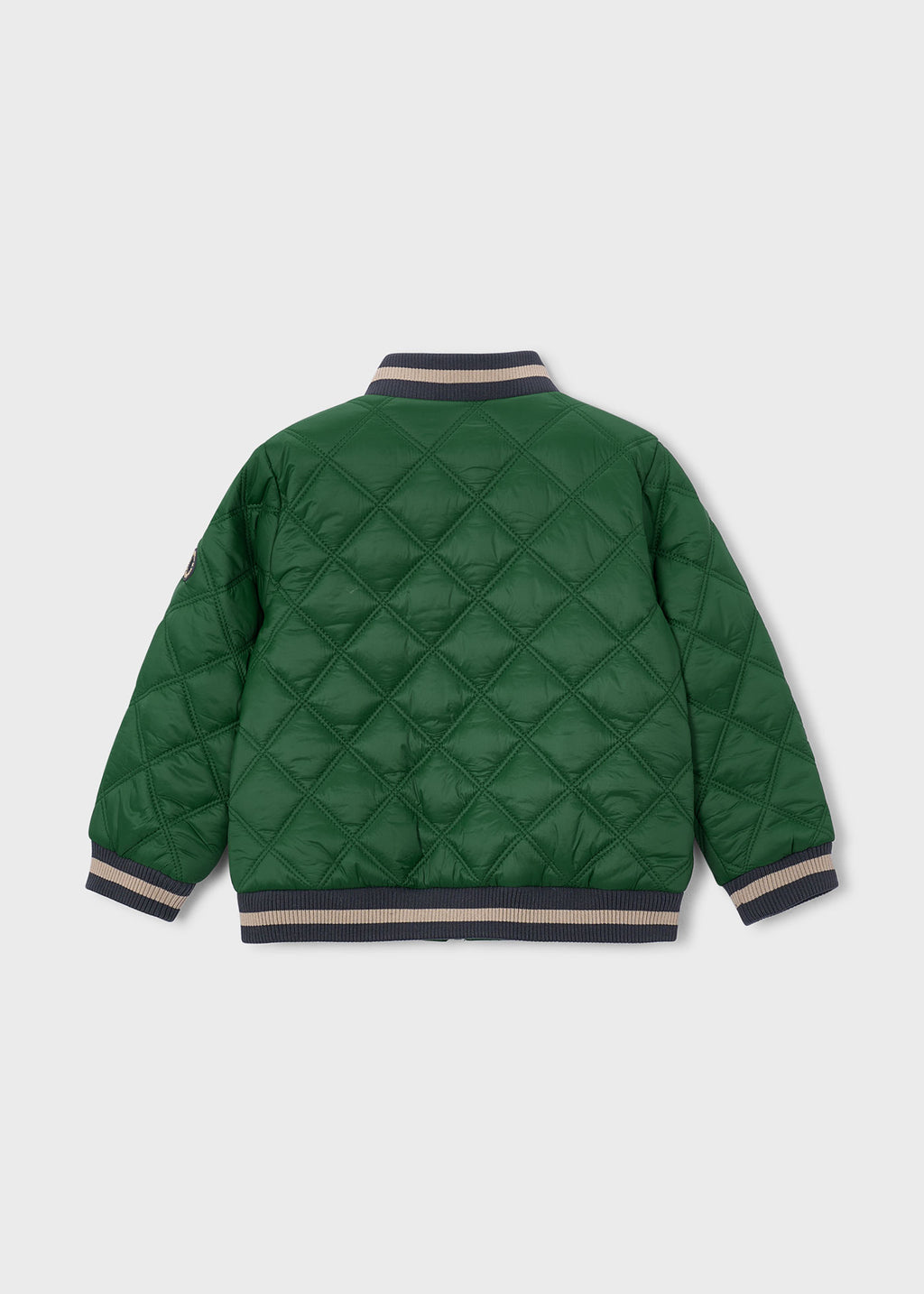 Mayoral 4468 mini boy dark green quilted bomber puffer jacket - back