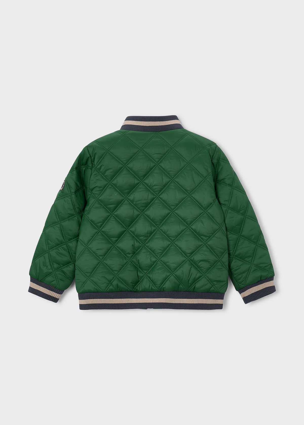 Mayoral 4468 mini boy dark green quilted bomber puffer jacket - back