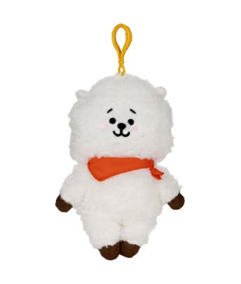 BT21 plush backpack bag clip, RJ, front view