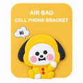 BT21 Chimmy yellow puppy silicone phone grip, on its retail card