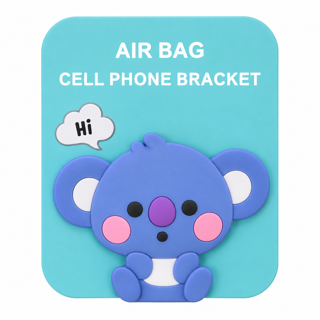 BT21 Koya blue koala silicone phone grip, on its retail card