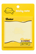 BTS Butter logo sticky notes pad in yellow packaging