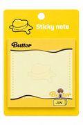 BTS Butter Jin sticky notes pad in yellow packaging
