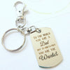 Silver Plated Dad Key Chain - Dad, You Are The World