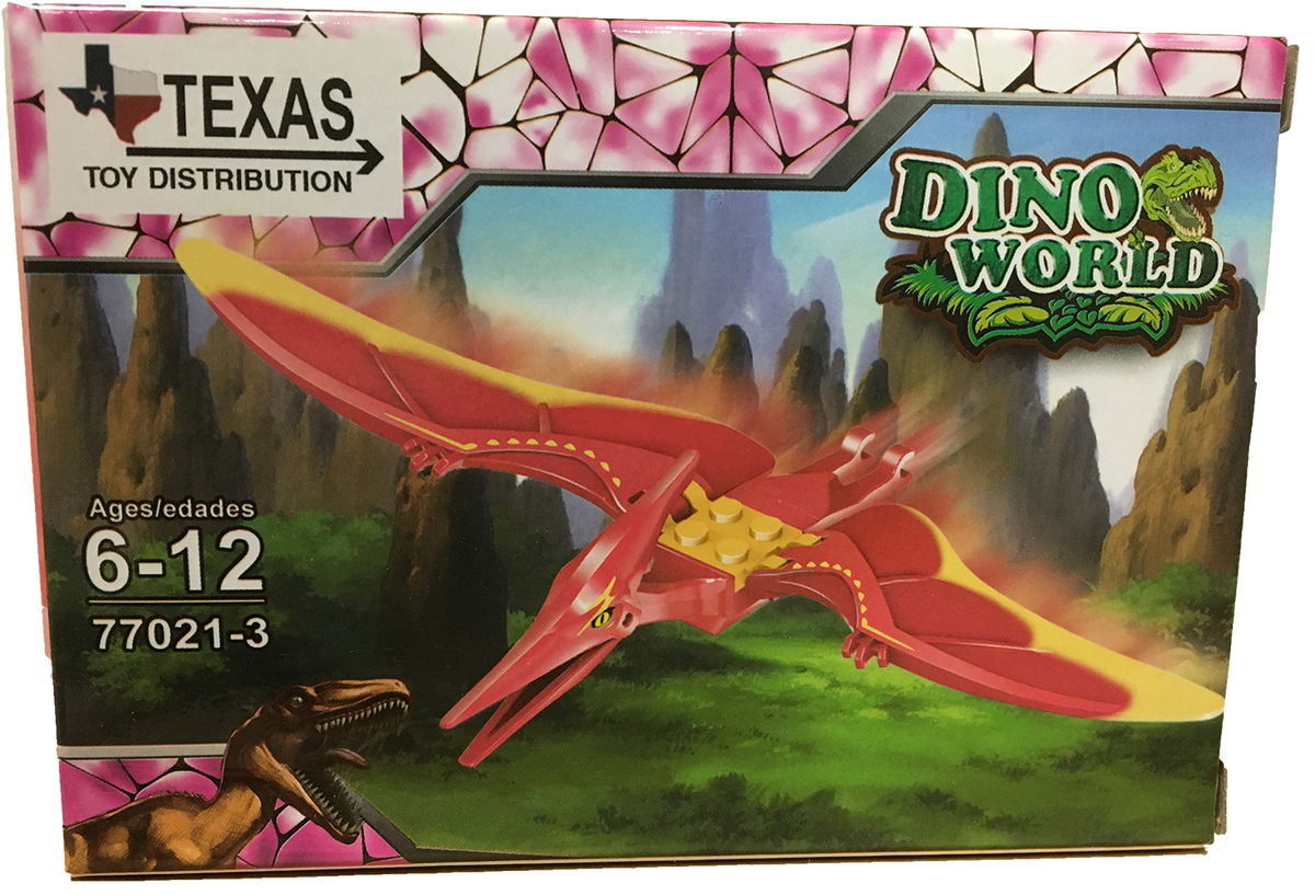 Dinosaur building brick blind pack, pterosaur box