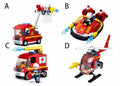 Fire rescue vehicle building brick blind pack, four styles
