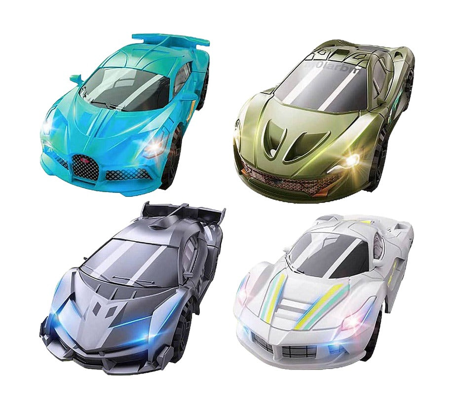 Racing car builder bricks mini kit, four finished racing cars