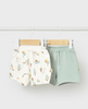 1292 Mayoral Baby Boys 2pc Eco-Cotton Play Shorts Set - Mint & Natural