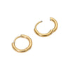 Stainless Steel Hypoallergenic Mini Huggie Closed 0.5" DIA Closed Hoop Earrings: Gold