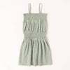 Mini/Tween Girls Ditsy Daisy Smock Waist Sun Dress: Light Sage Green with White Micro Flowers