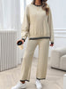 Round Neck Dropped Shoulder Top and Pants Sweater Set (5 COLOR OPTIONS)