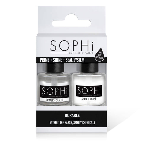 SOPHi Vegan Nail Polish, Prime + Shine + Seal System