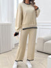 Round Neck Dropped Shoulder Top and Pants Sweater Set (5 COLOR OPTIONS)