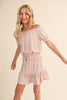 Tween and Teens 2PC Peasant Top and Skirt Set - Light Pink