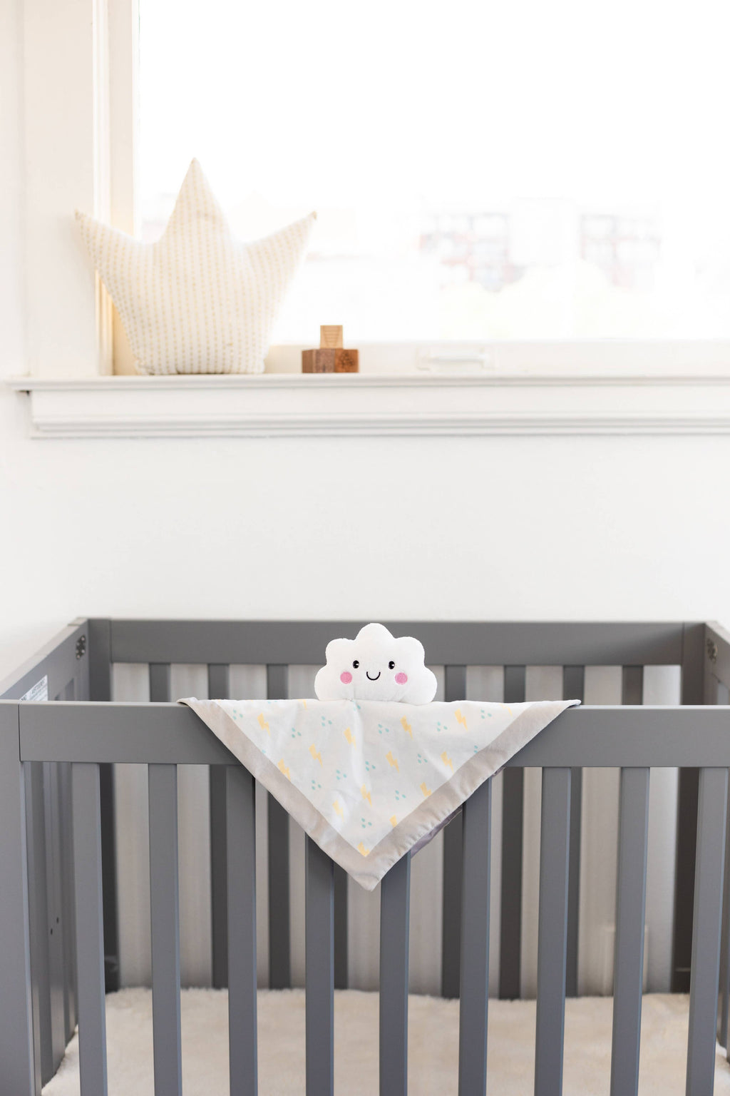 Plush Minky Cloud Lovey Blankie, 12"x12", White