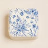 Leatherette Travel Square Jewelry Box - Vintage Blue Floral