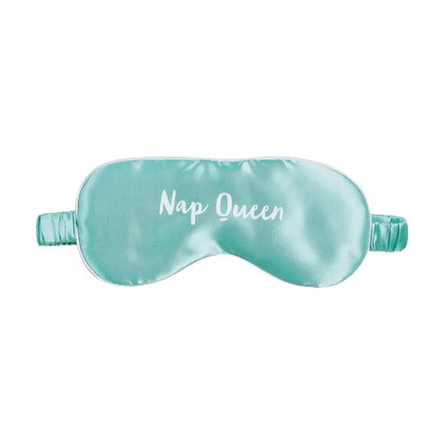 Nap Queen mint satin sleep mask, front view