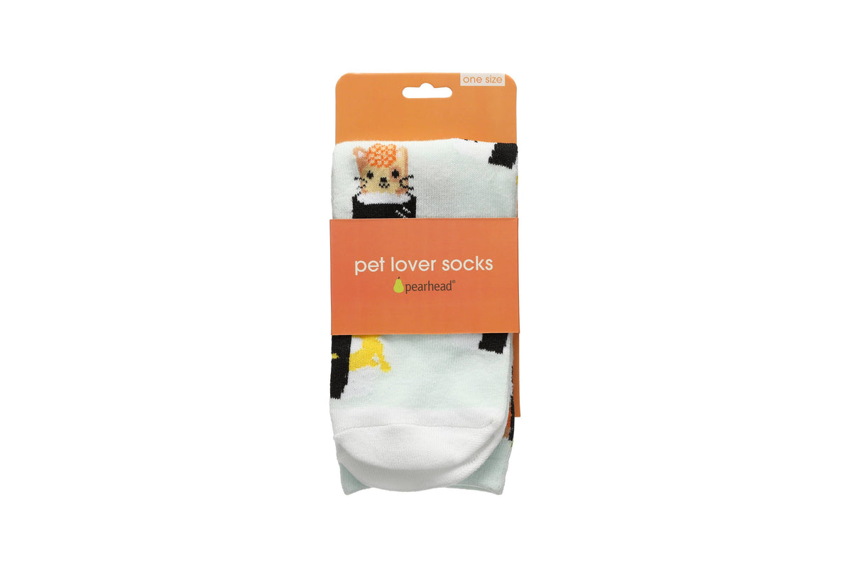 Cat sushi crew socks, packaging