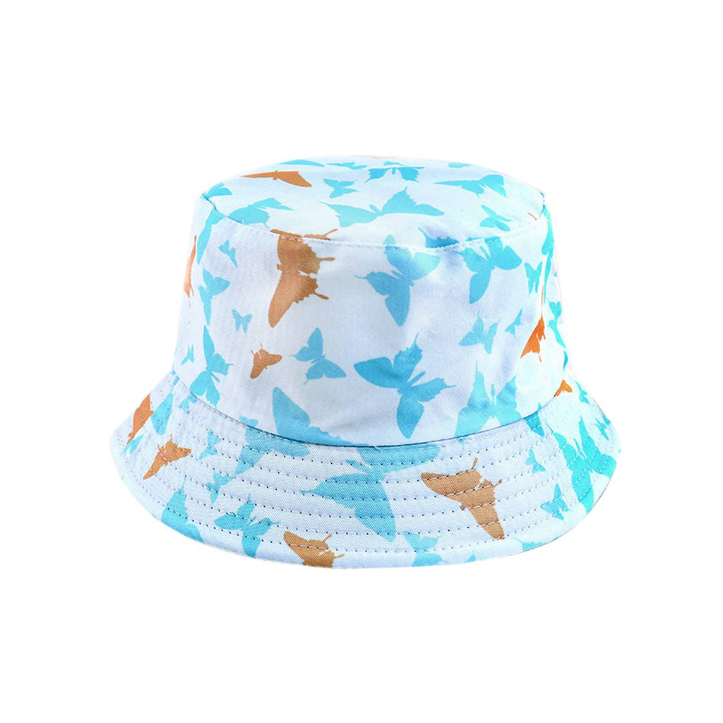 Kids Sunglasses, Carrying Case, Bucket Sun Hat, and Beach Bag 4 PC Set, Blue Butterfly, 2Y-5Y