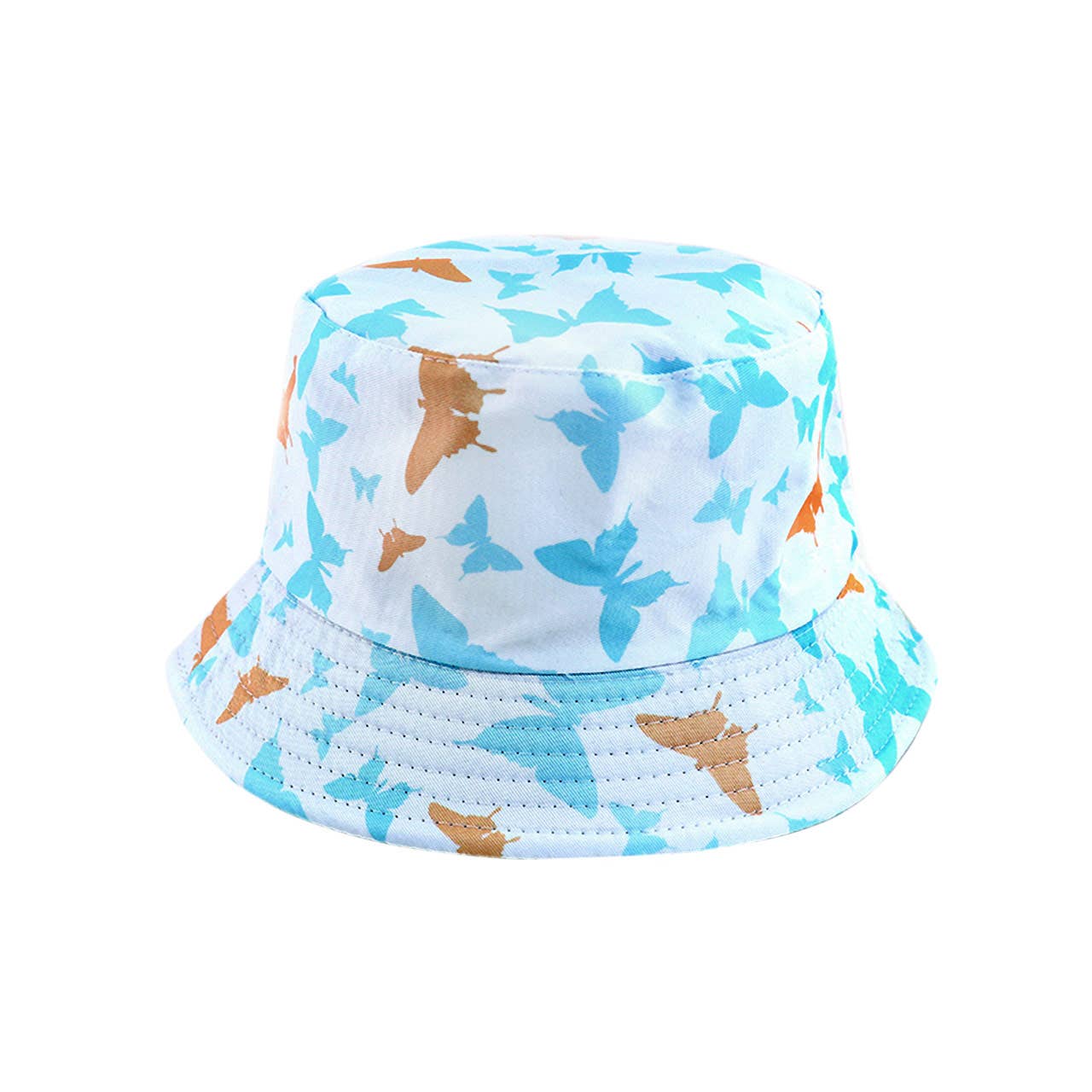 Kids Sunglasses, Carrying Case, Bucket Sun Hat, and Beach Bag 4 PC Set, Blue Butterfly, 2Y-5Y