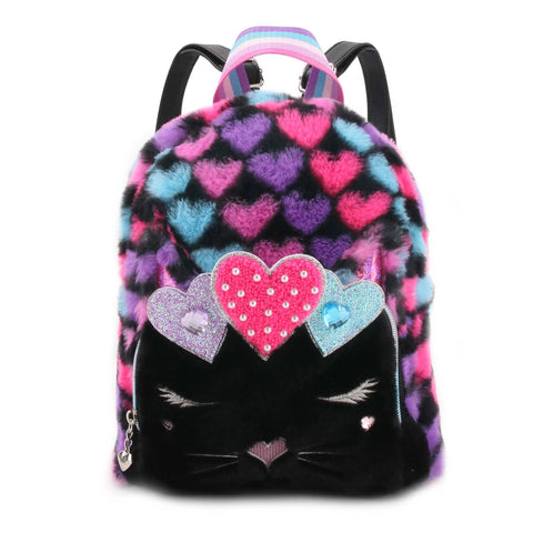 Miss Bella Kitty Plush Heart-Printed Mini Backpack