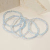 5PCS - Sparkling Faceted Beaded Stackable Stretch Multi Layered Bracelet: Light,Turquoise