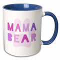 Mama Bear two-tone ceramic mug with paw print