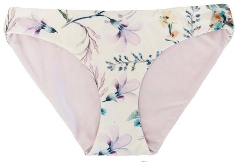 Tween/Teen Reversible Eco-friendly, Sustainable Swim Bottoms - Isla Corsica Nat/Lt Lavender, Full Coverage