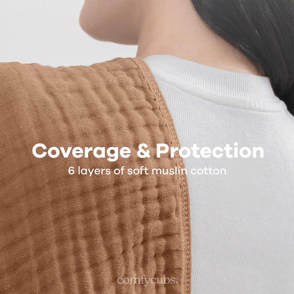 Six layers of soft muslin cotton for coverage and protection