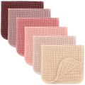Muslin burp cloths 6-pack in Multi Pinks & Mauve with gift box