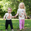 Barefoot Graphic Print TShirt - Chicken Breeds, Heathered Oat