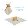 Bear Baby Lovey Snuggle Blanket, UNISEX Organic Cotton Muslin Snuggle Buddy